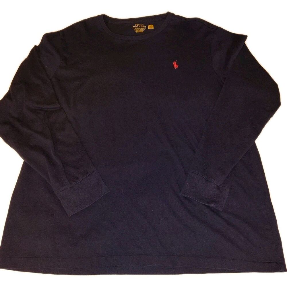 ​Polo Ralph Lauren Men's Custom Slim Fit Long Sleeve T-Shirt Navy Blue XL
